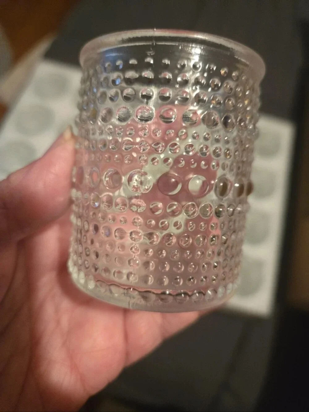 Lot of 24 Clear Hobnail Glass Votive Holders - Wedding & Event Decor
